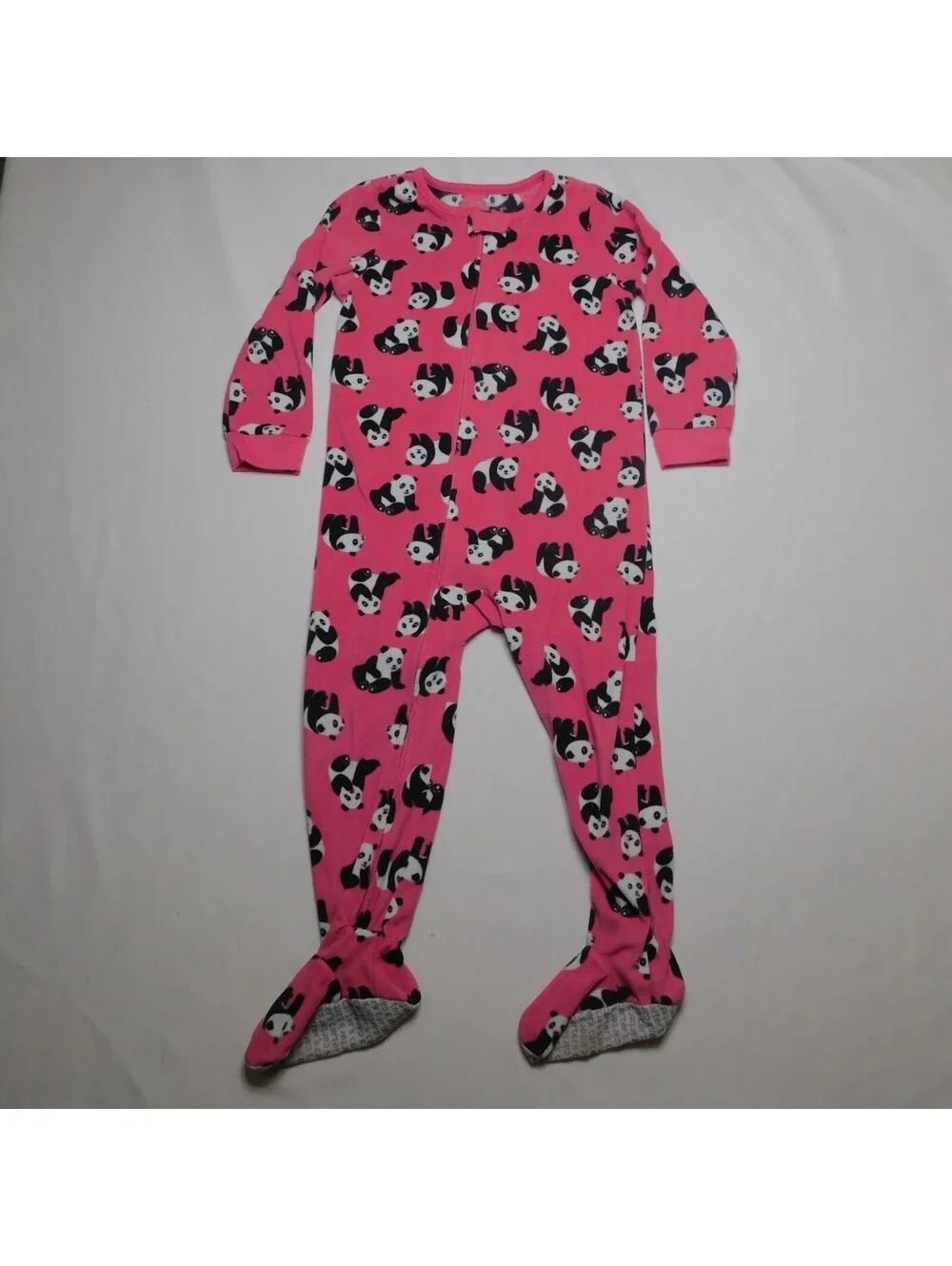 Carter's Toddler Girls Fleece Footed Pajamas Size 4T Pink Panda Bear Jumpsuit